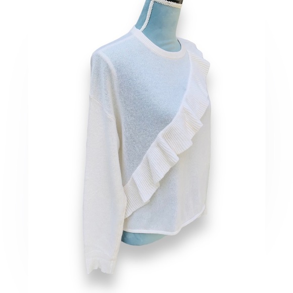 LINE the Label Cashmere Ruffle Cream Sweater Size XS - Picture 3 of 7
